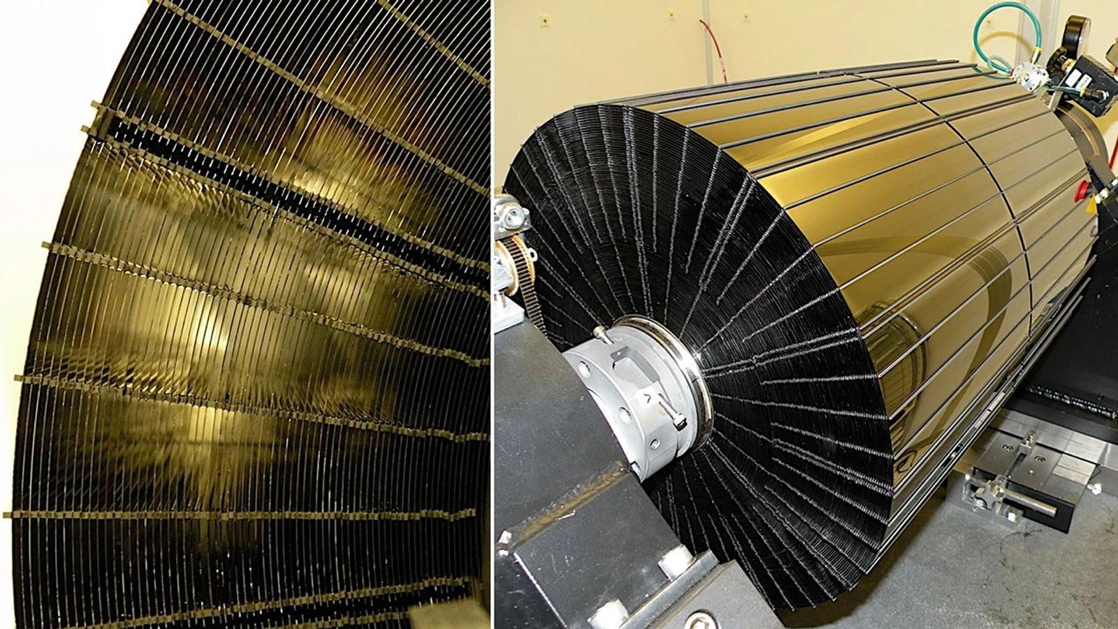NASA/JPL-Caltech photograph of one of NuSTAR's nested X-ray optics units; it is mission context, not an image of the 2026 transient